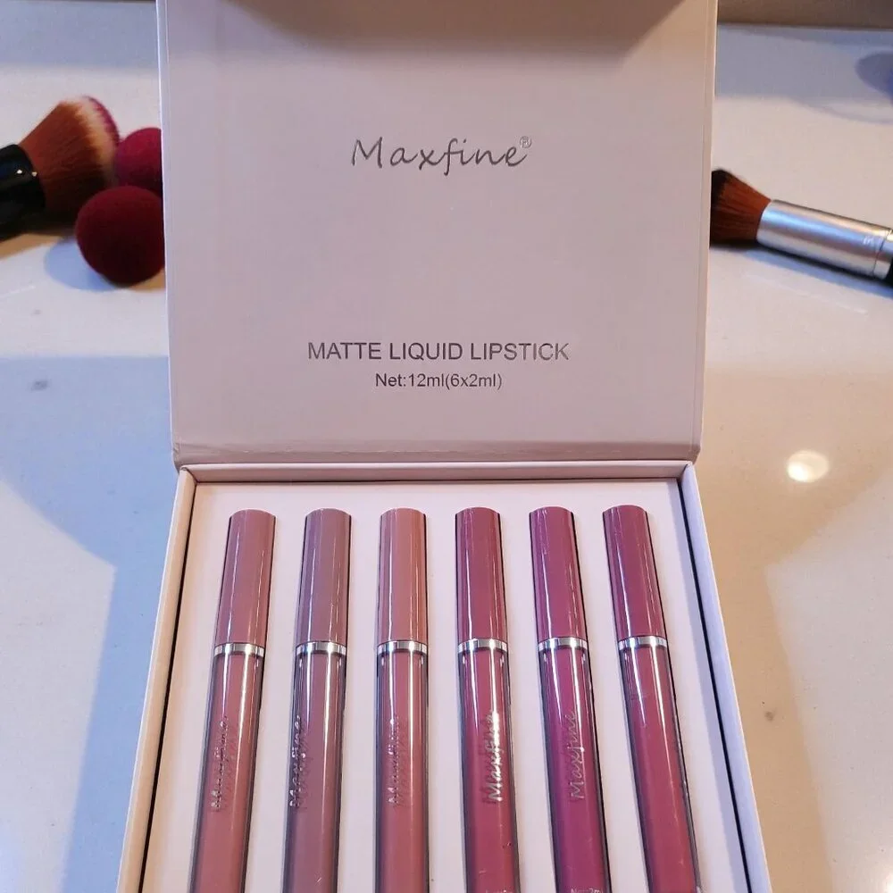 Maxfine Holiday Gift Box 6PC/Set Matte Velvet Lip Gloss Waterproof Long-lasting‎